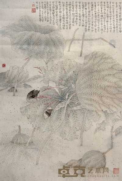 孔六庆 2004年作 红蓼清荷图 镜心 66×44cm